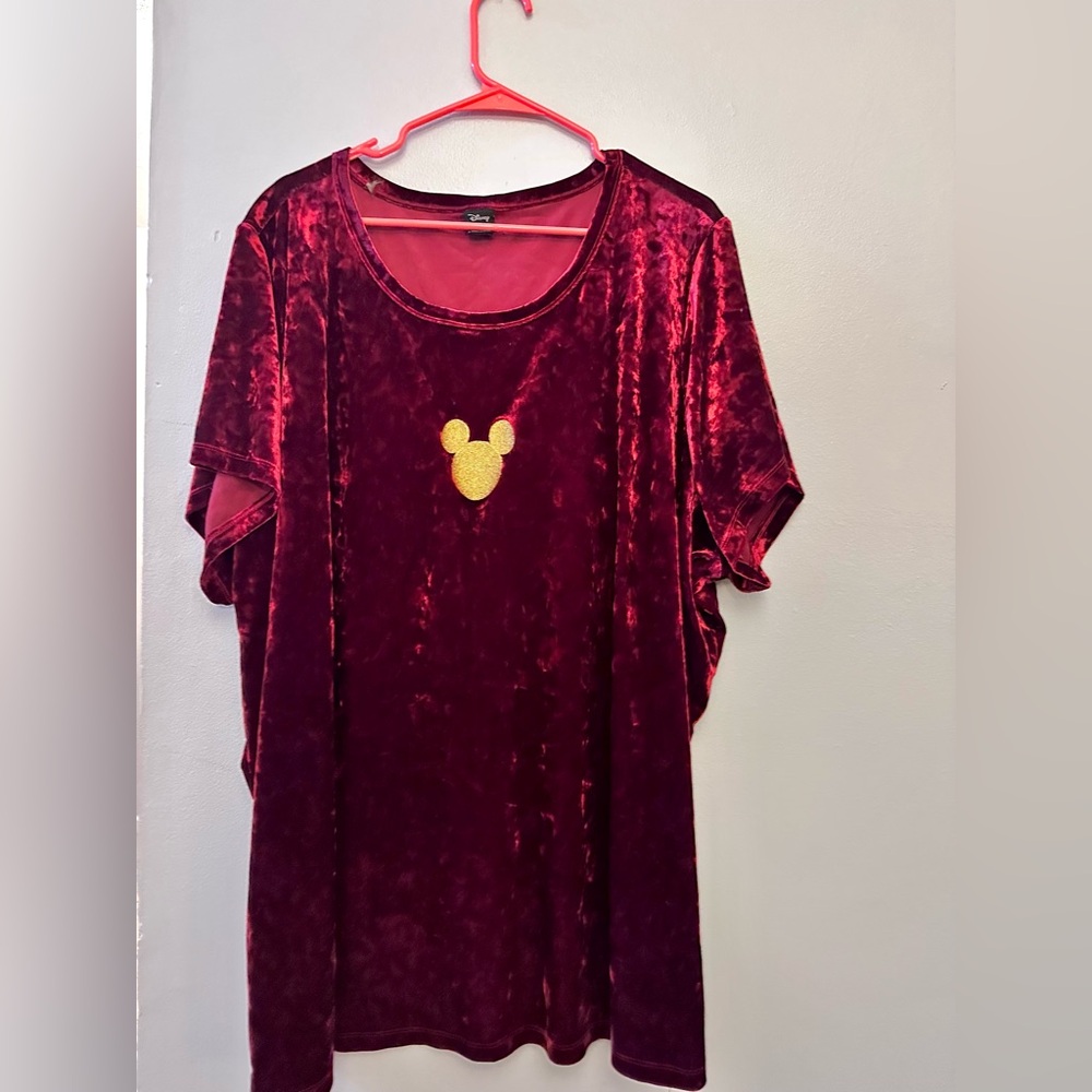 Disney | Hot Topic Mickey Mouse Holiday Velvet Top | Size 5 Plus